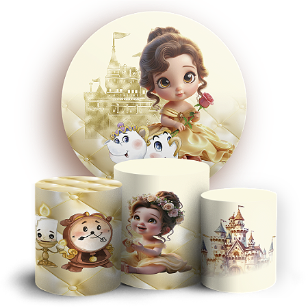 Capas Painel Redondo e Trio Cilindro Sublimado - Bela