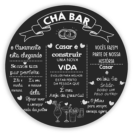 Mini Painel - Chá Bar - Sublimado 3D