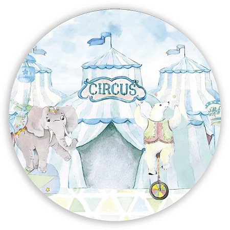Mini Painel - Circo Aquarela Azul - Sublimado 3D