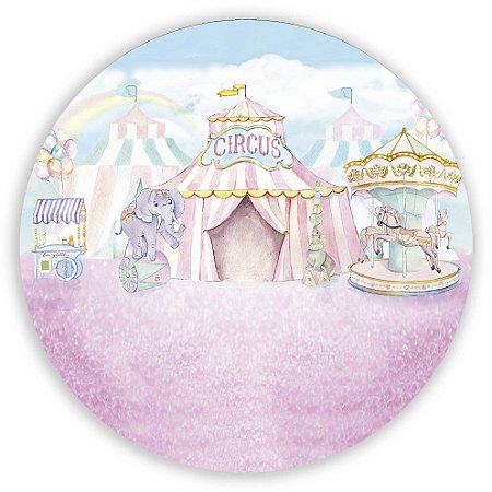 Mini Painel - Circo Rosa - Sublimado 3D