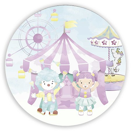 Mini Painel - Circo Rosa - Sublimado 3D