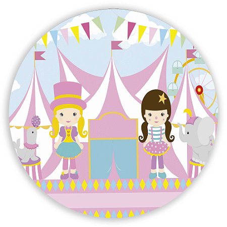 Mini Painel - Circo Rosa - Sublimado 3D