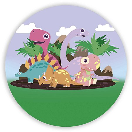 Mini Painel - Dinossauro Cute - Sublimado 3D