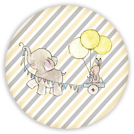 Mini Painel - Elefante Amarelo - Sublimado 3D