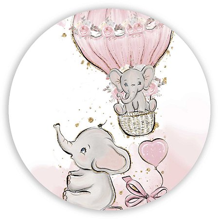 Mini Painel - Elefante Rosa - Sublimado 3D