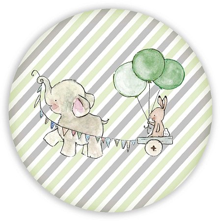 Mini Painel - Elefante Verde - Sublimado 3D