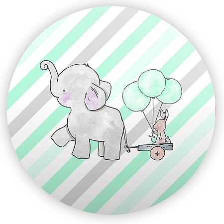 Mini Painel - Elefantinho Verde - Sublimado 3D