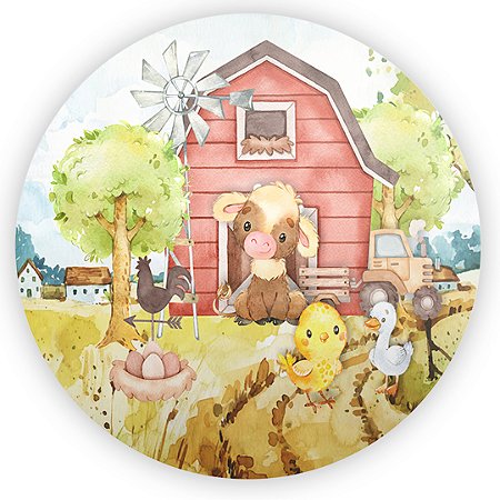 Capa Mini Painel Sublimado - Fazendinha Aquarela