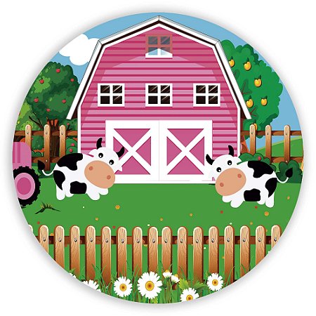 Capa Mini Painel Sublimado - Fazendinha Rosa