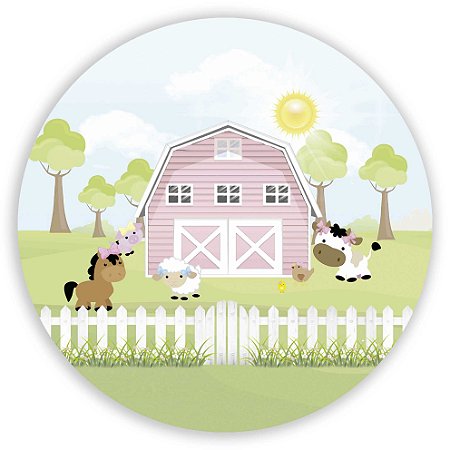 Capa Mini Painel Sublimado - Fazendinha Rosa