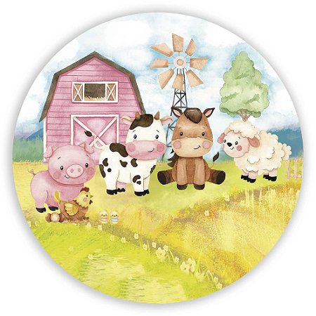 Capa Mini Painel Sublimado - Fazendinha Rosa