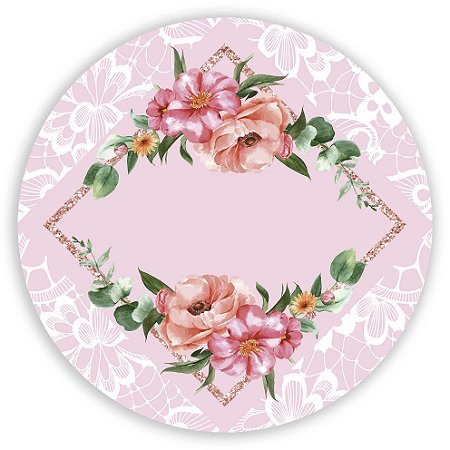 Capa Mini Painel Sublimado - Floral com Renda