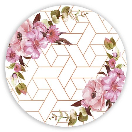 Mini Painel - Floral Geometrico - Sublimado 3D