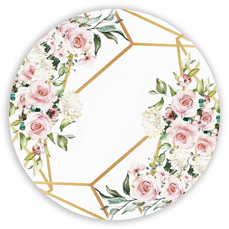 Mini Painel - Floral Geometrico - Sublimado 3D