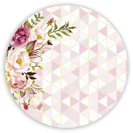 Mini Painel - Floral Geometrico - Sublimado 3D