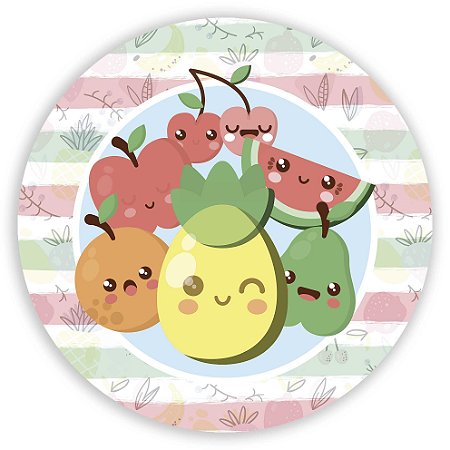 Mini Painel - Frutas Cute - Sublimado 3D
