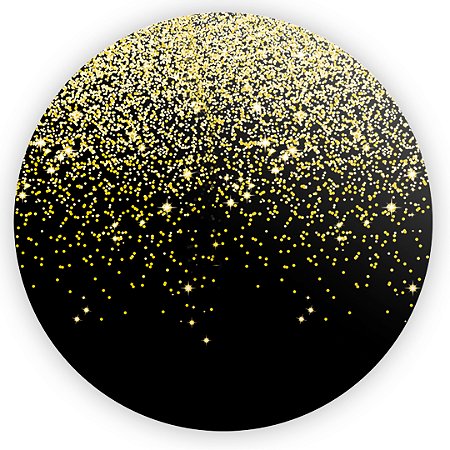 Mini Painel - Glitter Preto Dourado - Sublimado 3D