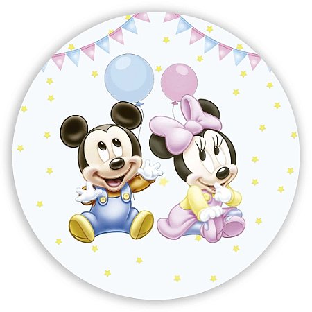 Mini Painel - Mickey e Minnie Baby - Sublimado 3D