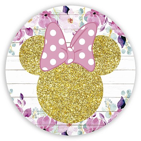 Mini Painel - Minnie Silhueta Rosa - Sublimado 3D