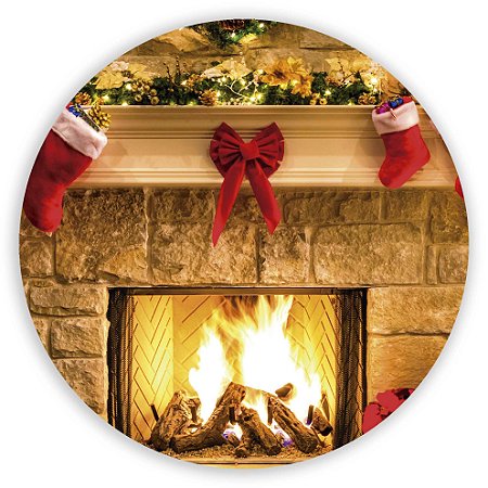 Capa Mini Painel Sublimado - Natal Lareira