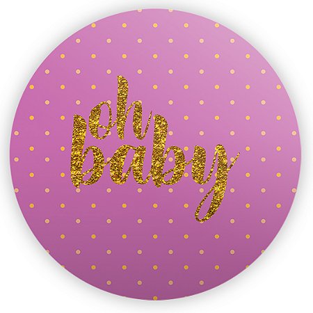 Mini Painel - Oh Baby Roxo - Sublimado 3D