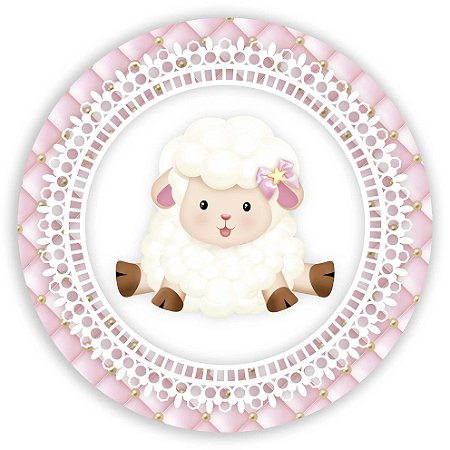 Mini Painel - Ovelha Rosa - Sublimado 3D