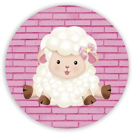 Mini Painel - Ovelha Rosa - Sublimado 3D