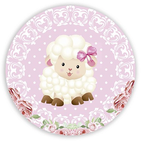 Mini Painel - Ovelha Rosa - Sublimado 3D