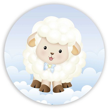 Mini Painel - Ovelhinha Cute Azul - Sublimado 3D