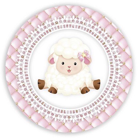 Mini Painel - Ovelhinha Rosa - Sublimado 3D