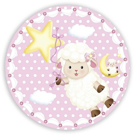 Mini Painel - Ovelhinha Rosa - Sublimado 3D