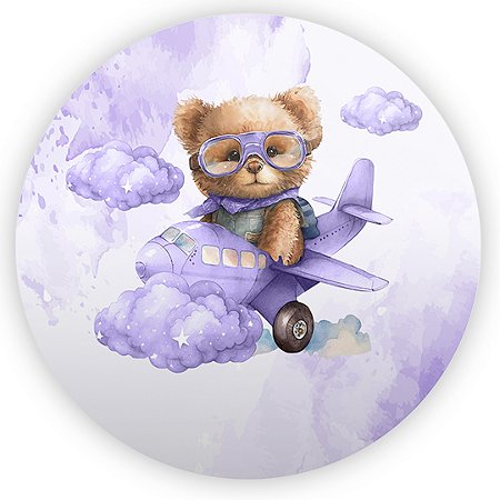 Mini Painel - Ursinha Lilas - Sublimado 3D