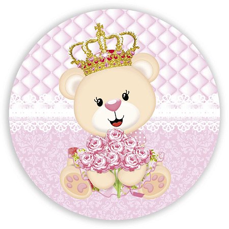 Capa Mini Painel Sublimado - Ursinha Realeza