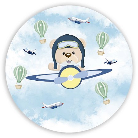 Capa Mini Painel Sublimado - Ursinho Aviao