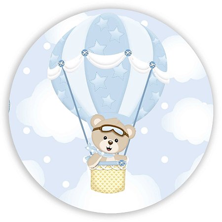 Capa Mini Painel Sublimado - Ursinho Balao Azul