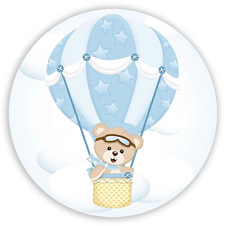 Mini Painel - Ursinho Balao Azul - Sublimado 3D