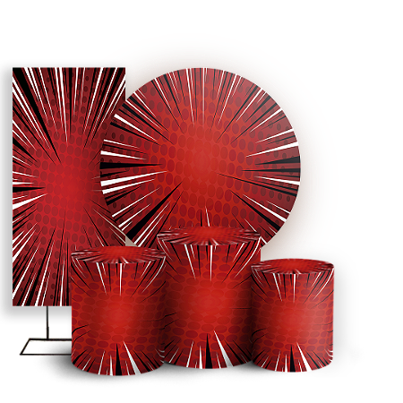 Capas Painel Redondo Trio Cilindro e Faixa Lateral Sublimado - Fundo Sonic Shadow