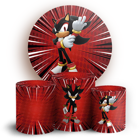 Capas Painel Redondo e Trio Cilindro Sublimado - Sonic Shadow