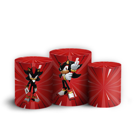 Capas Trio Cilindro Sublimado Vest Facil - Sonic Shadow