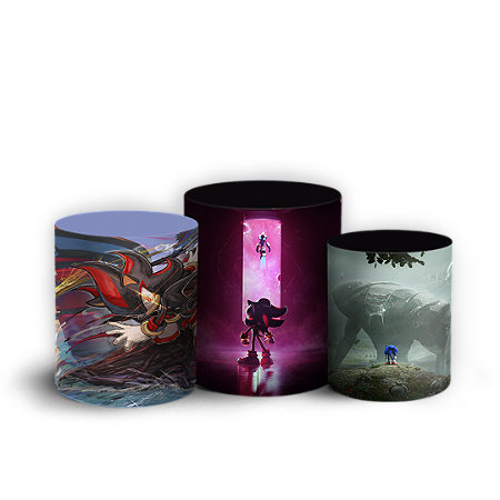 Capas Trio Cilindro Sublimado Vest Facil - Sonic Shadow