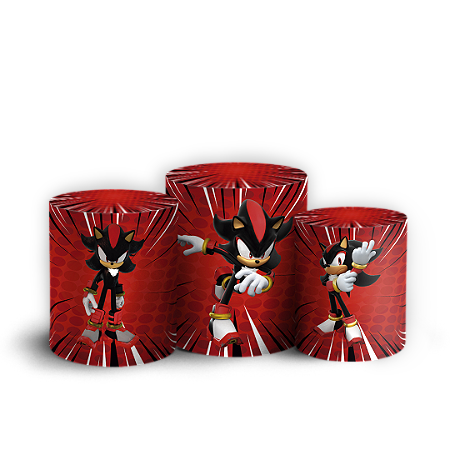 Capas Trio Cilindro Sublimado Vest Facil - Sonic Shadow