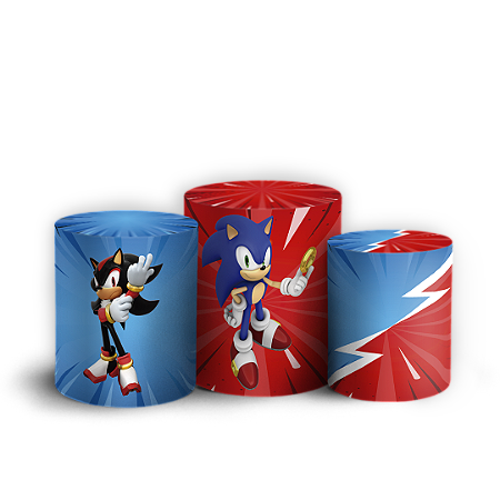 Capas Trio Cilindro Sublimado Vest Facil - Sonic Shadow