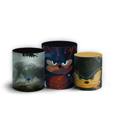 Capas Trio Cilindro Sublimado Vest Facil - Sonic