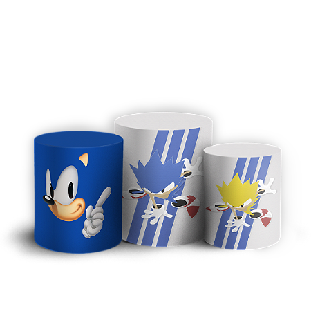 Capas Trio Cilindro Sublimado Vest Facil - Sonic