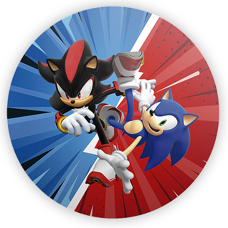 Capa Painel Redondo Sublimado - Sonic Shadow