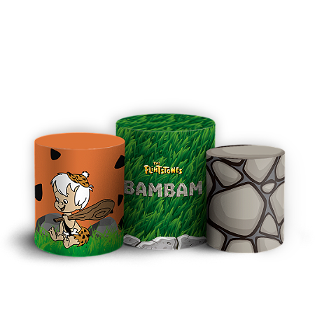 Capas Trio Cilindro Sublimado Vest Facil - Bambam Os Flintstones