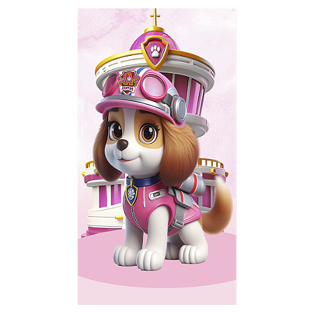 Capa Faixa Lateral Sublimado - Patrulha Canina Rosa