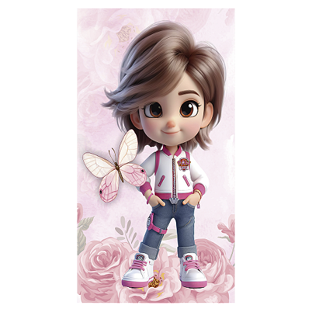 Capa Faixa Lateral Sublimado - Patrulha Canina Rosa