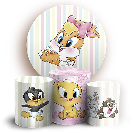 Capas Painel Redondo e Trio Cilindro Sublimado - Looney Tunes