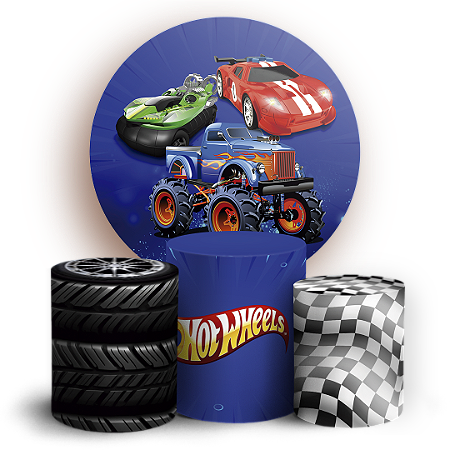 Capas Painel Redondo e Trio Cilindro Sublimado - Hot Wheels